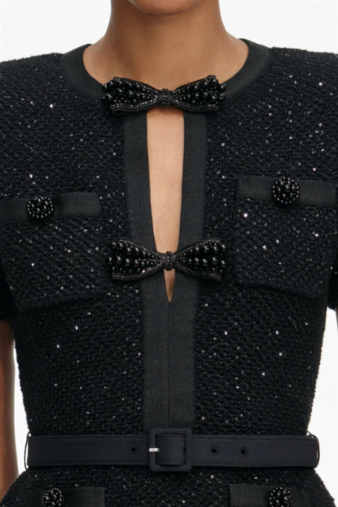 Black Sequin Knit Top