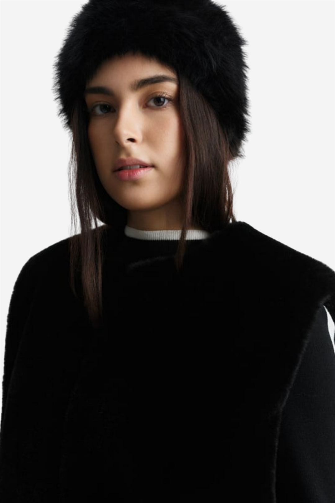 Mia Fake Fur Headband Black