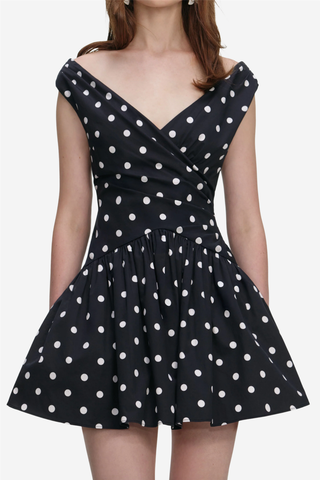 Black Polka Dot Cotton Mini Dress
