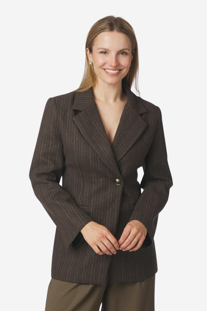 Bowie Stripe Blazer Brown