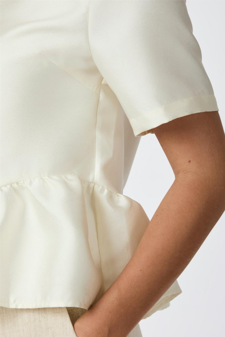 Alva Dull Satin Blouse Ivory