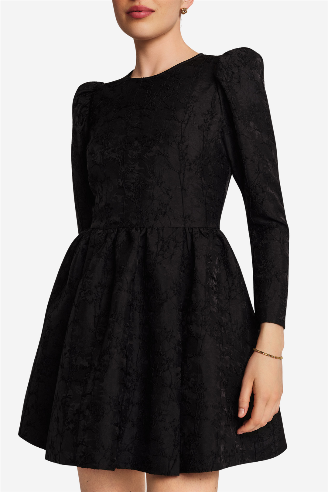 Brocade Mini Dress Black