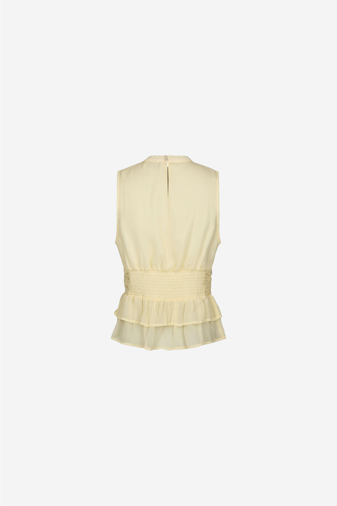Ansol Solid Chiffon Top Light Yellow