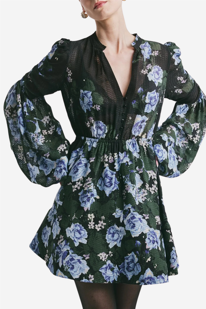 Georgette V-Neck Dress Amadora