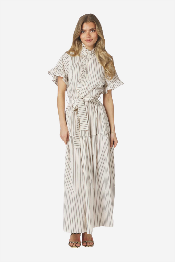 Nellie Wide Stripe Dress Ivory