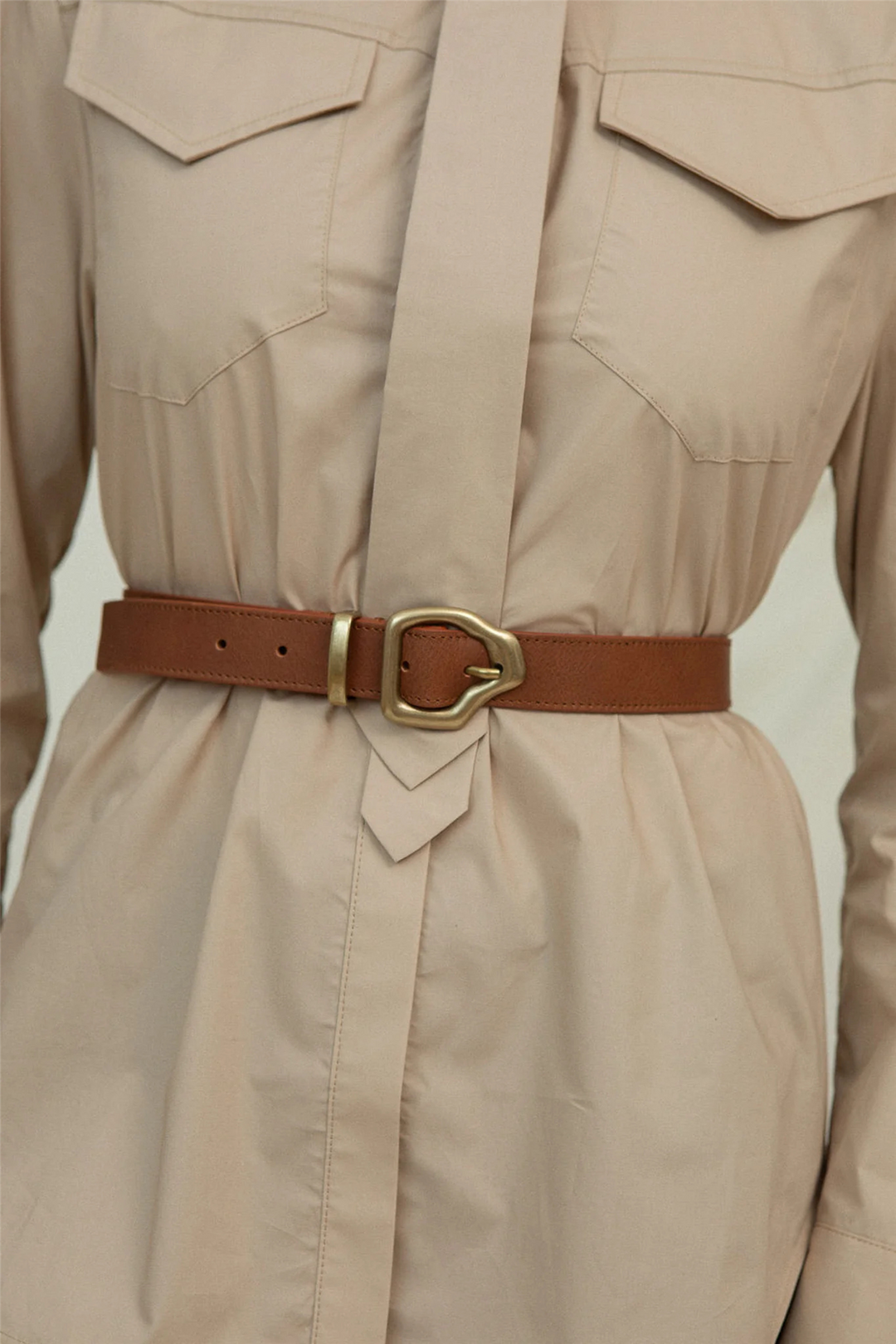 Cala & Jade Tilbehør Ako Mini Belt Nutmeg Gold