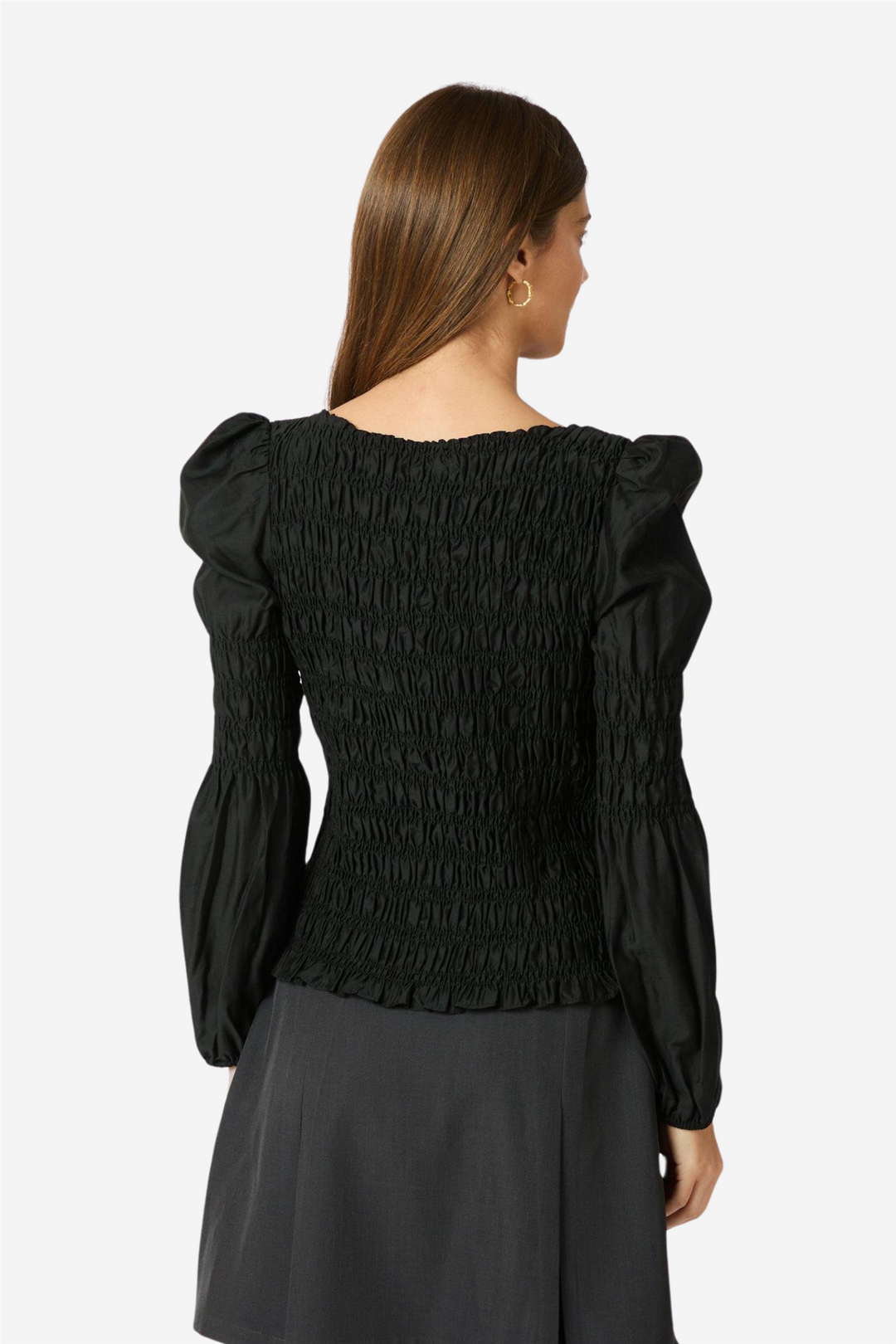 Polka Smock Shirt Black