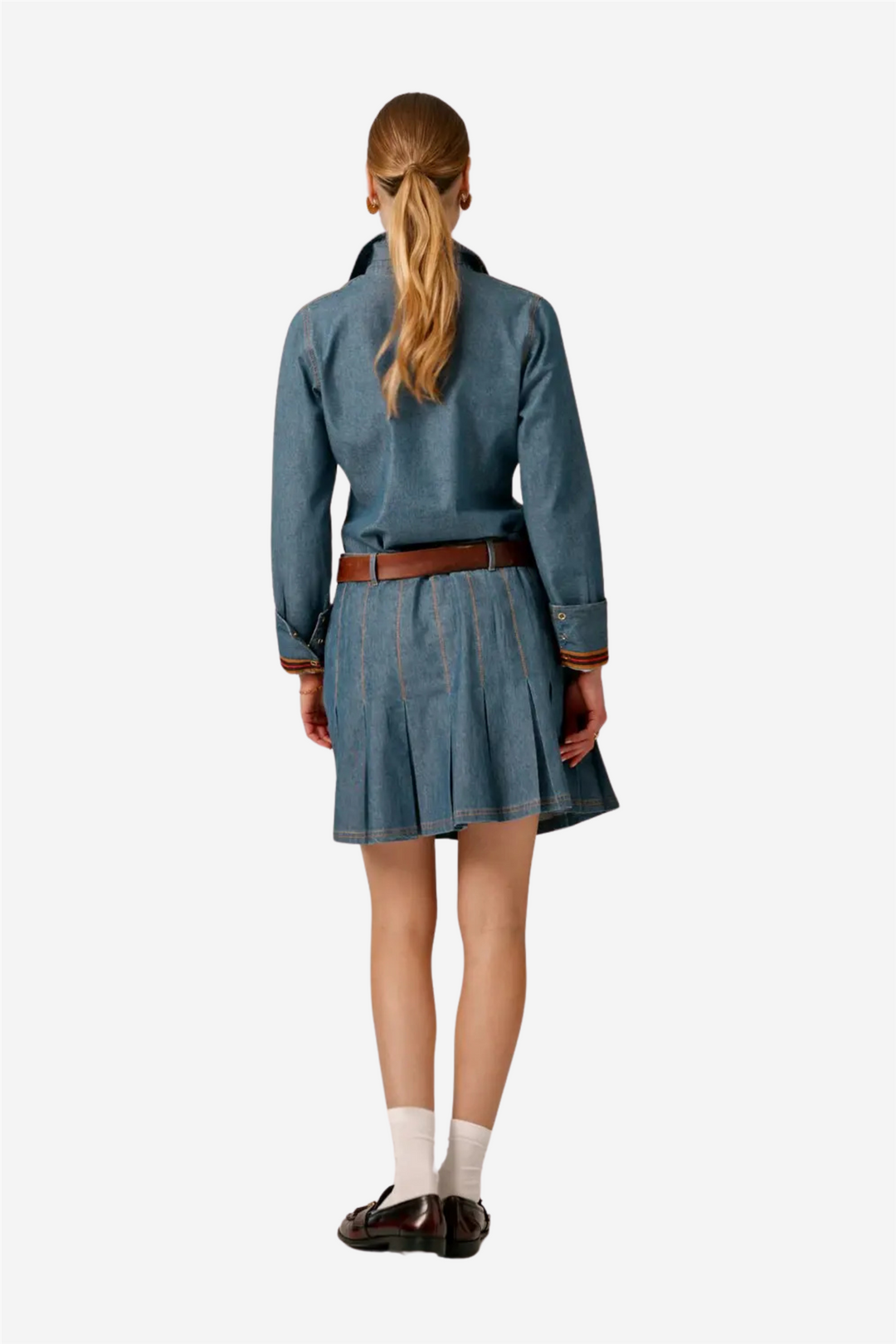 Denim Mini Skirt French Blue