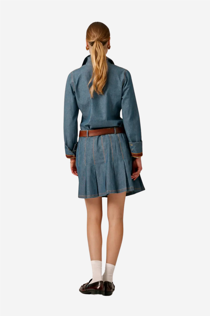 Denim Mini Skirt French Blue