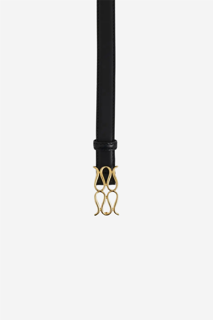 Monogram Leather Belt Black