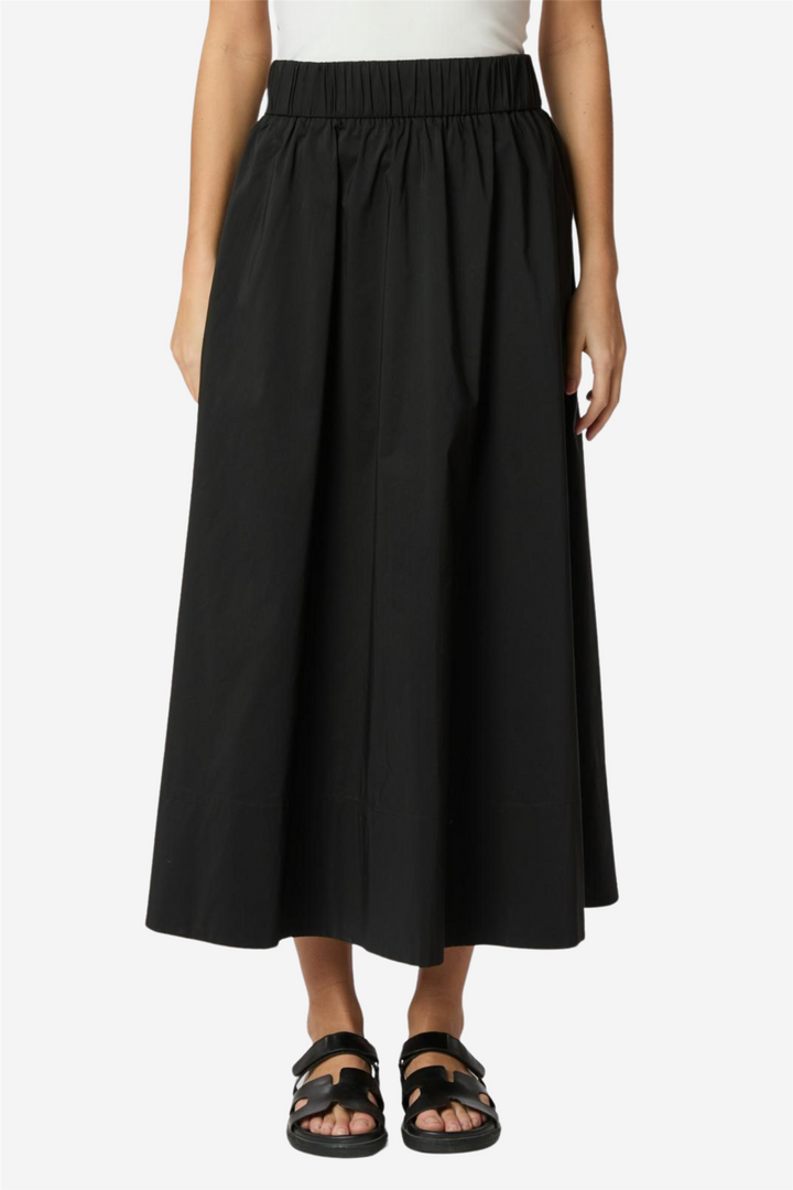 Yara Long Poplin Skirt Black