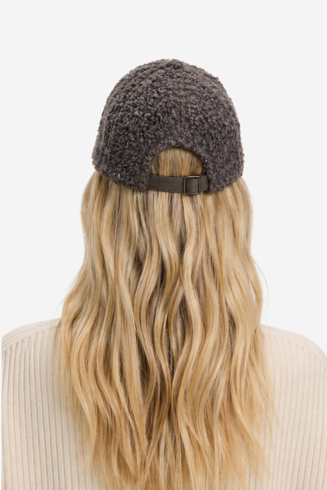 Baseball Cap Faux Shearling Metallic