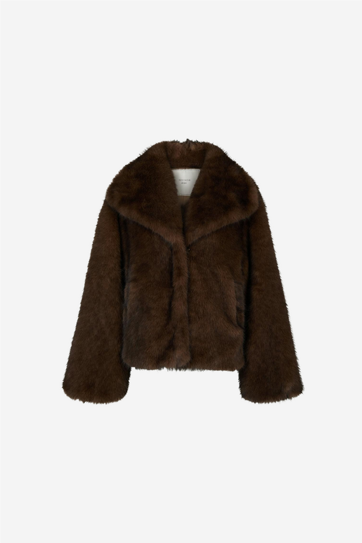 Stephanie Faux Fur Jacket Brown