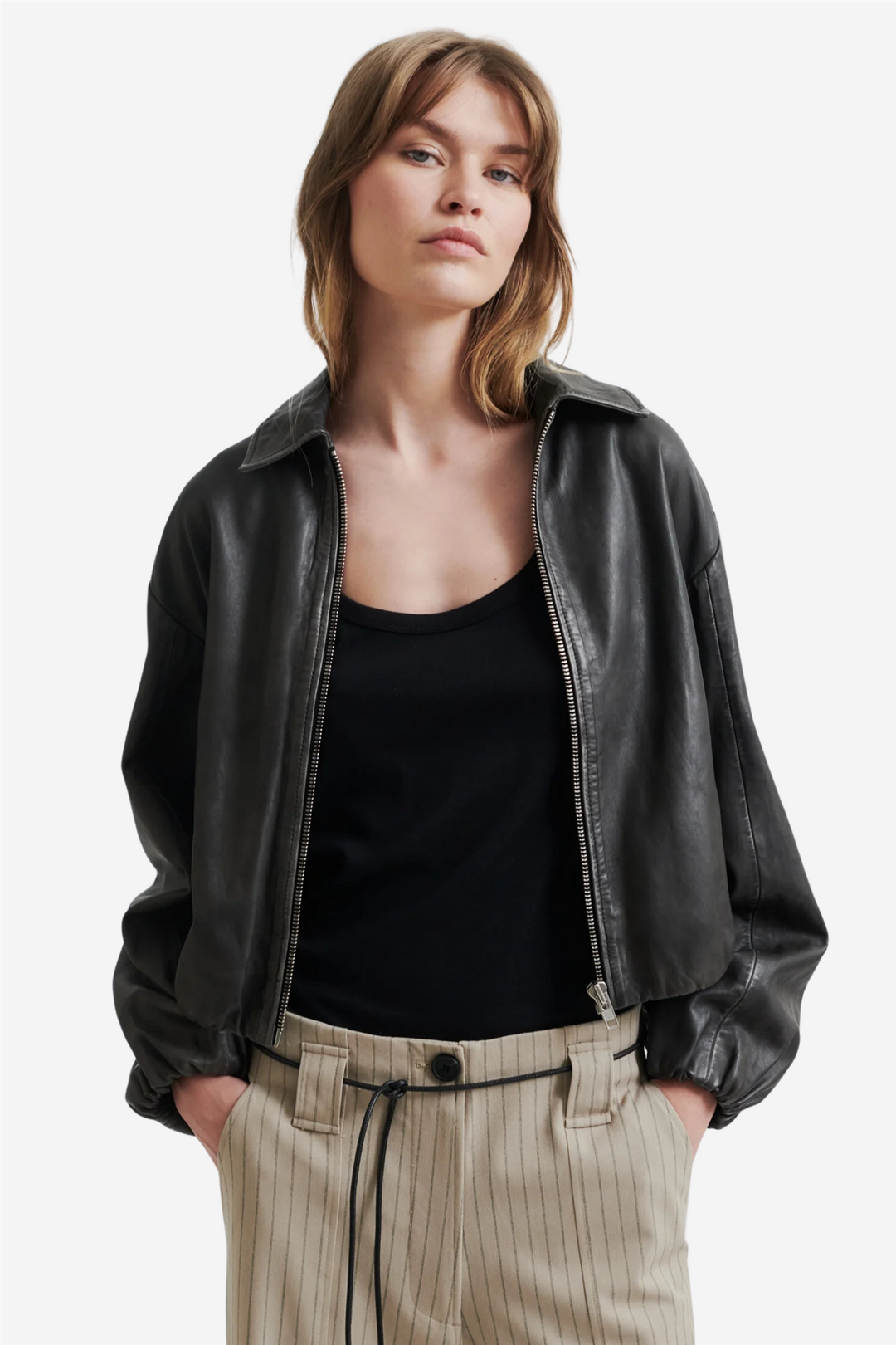 Lato Leather Bomber Jacket Thunderstorm