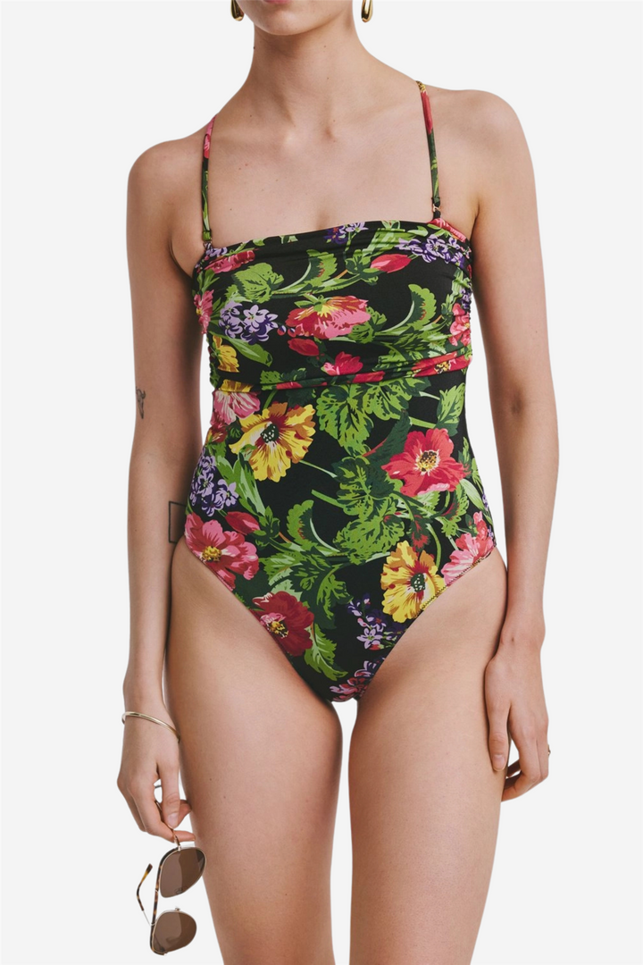 Bandeau Swimsuit Midnight Bloom