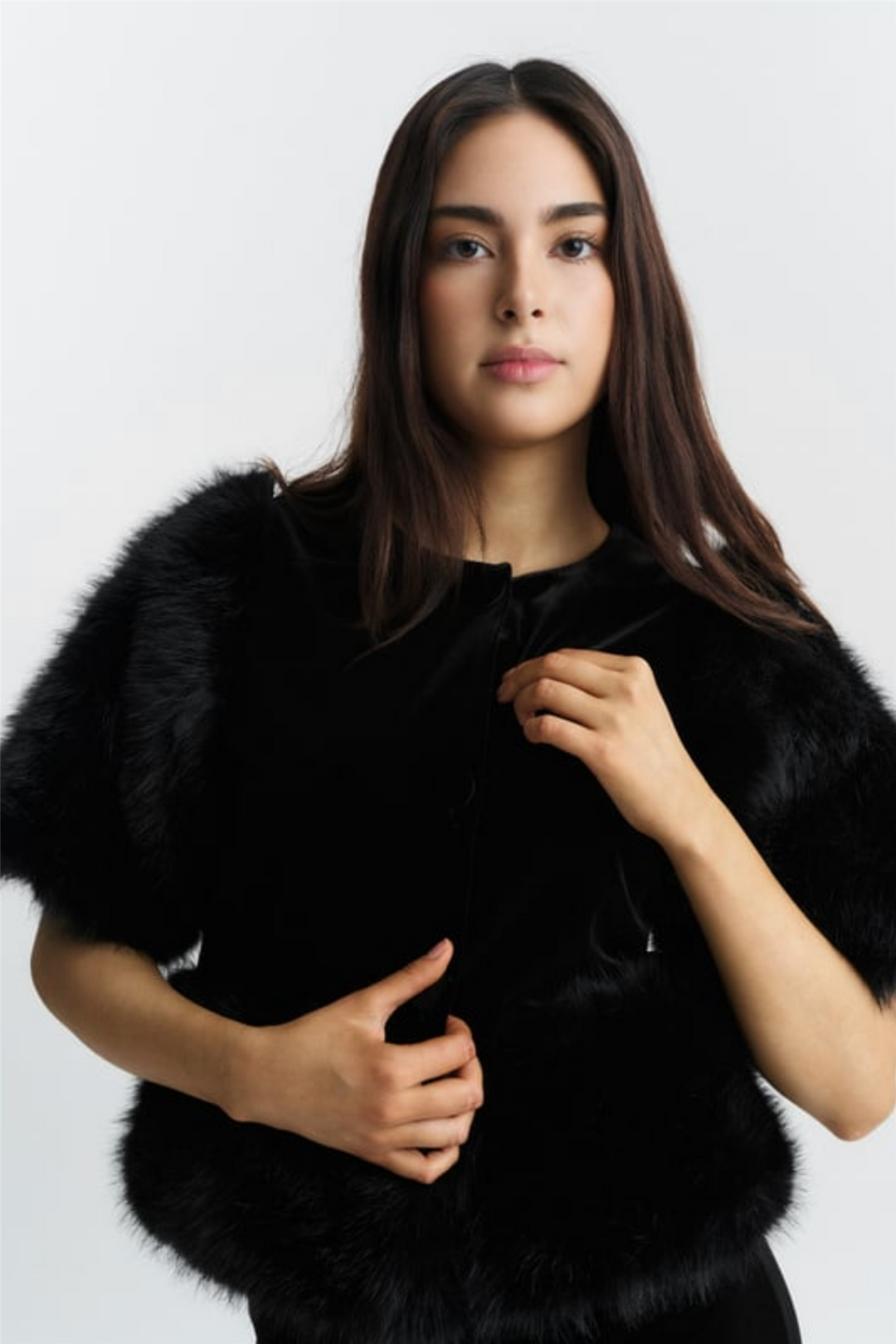 Mone Velour Top Black