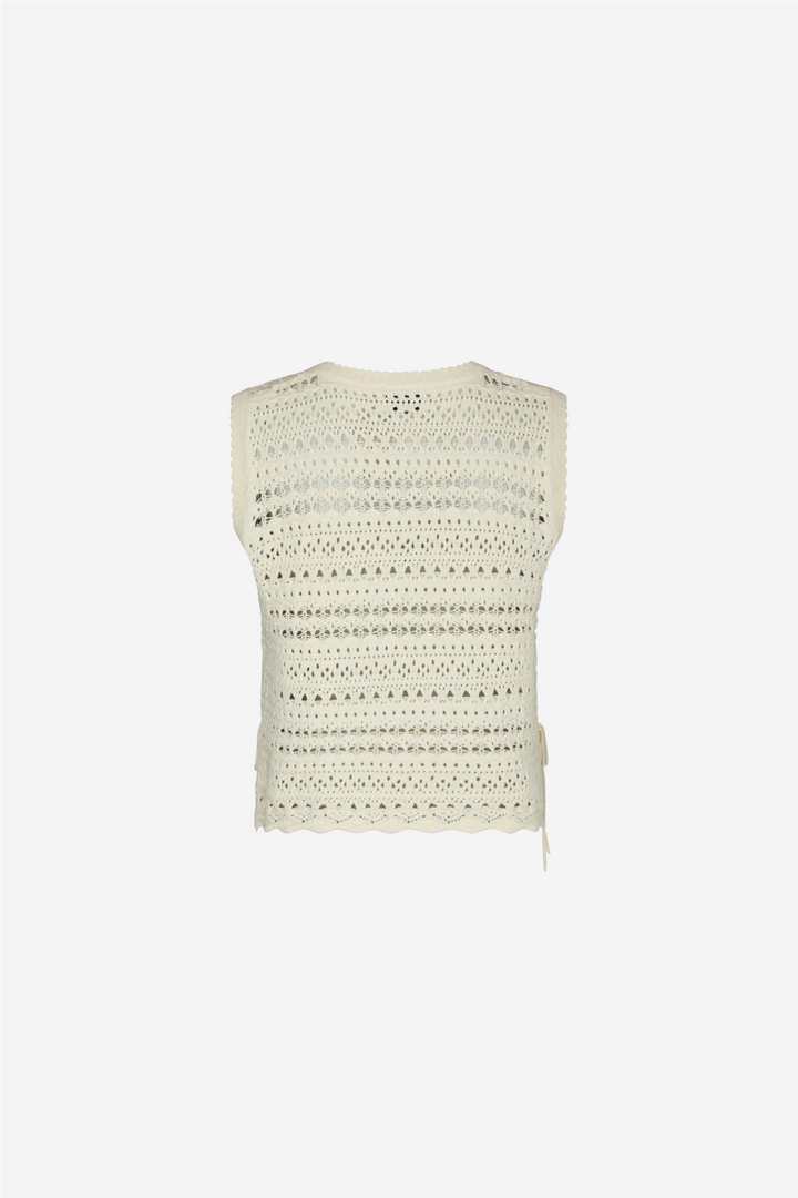 Catana Crochet Knit Top Creme