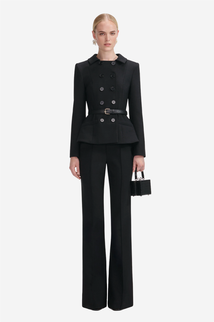 Black Wool Double Breasted Jumpsuit
