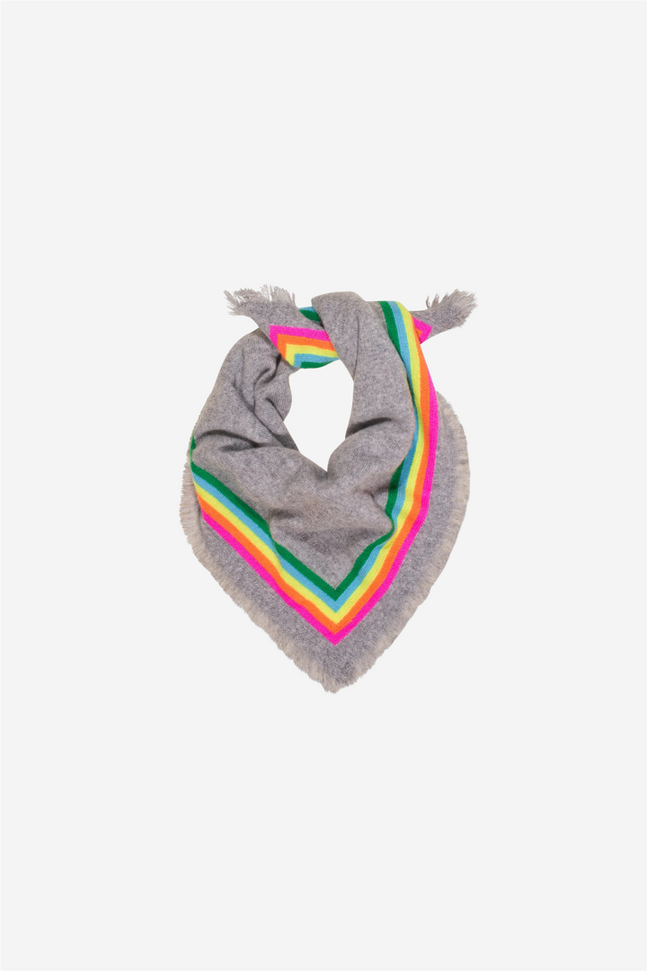 Multicolored Stripes Scarf  Grey