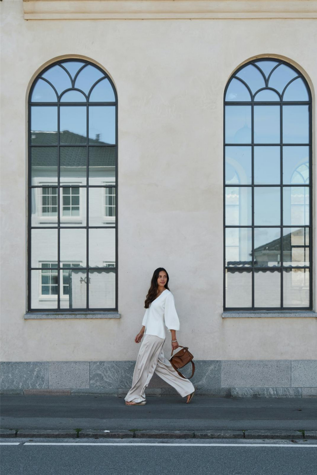 Sebba Satin Pants Ivory