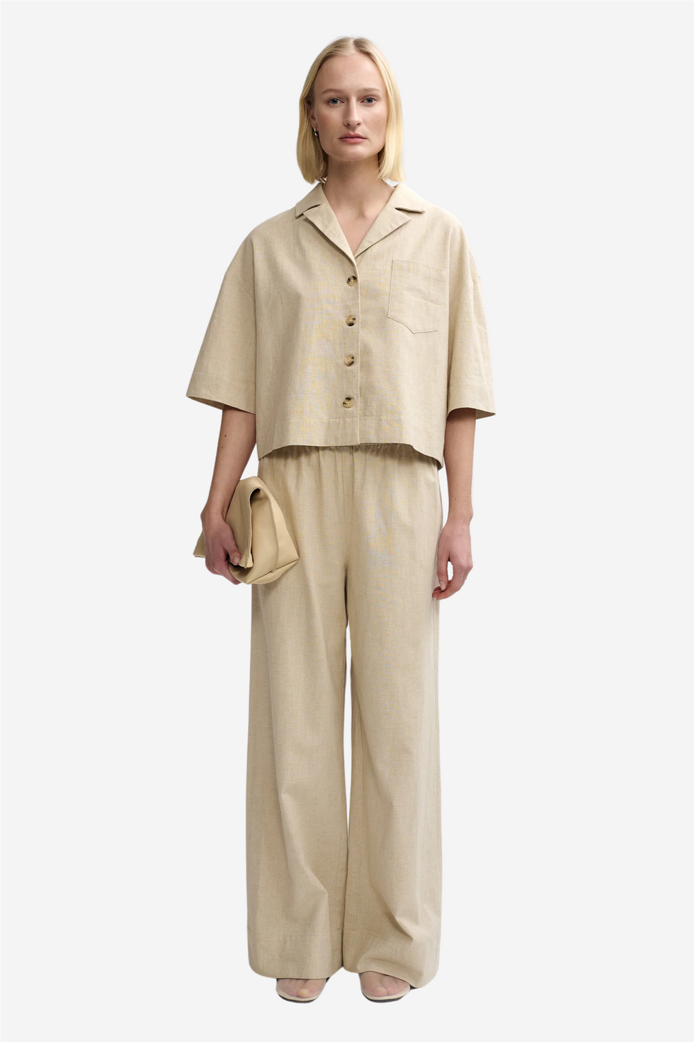 Christian Aks Bluser & Skjorter Tara Linen Shirt Sand