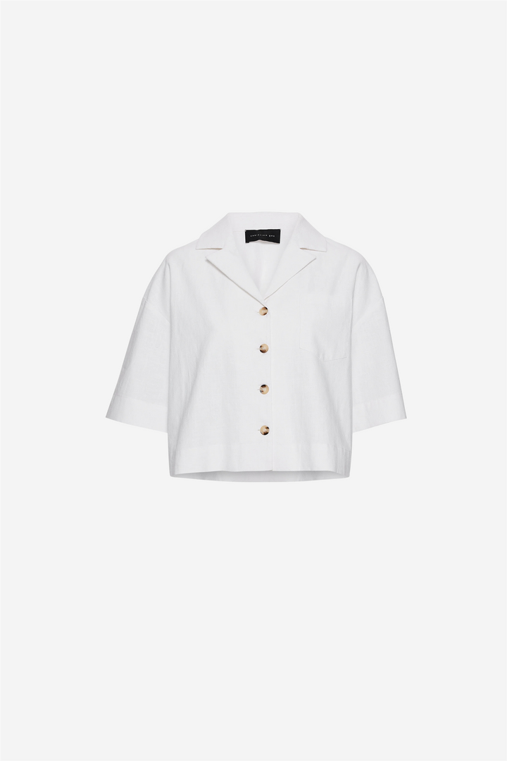 Christian Aks Bluser & Skjorter Tara Linen Shirt White
