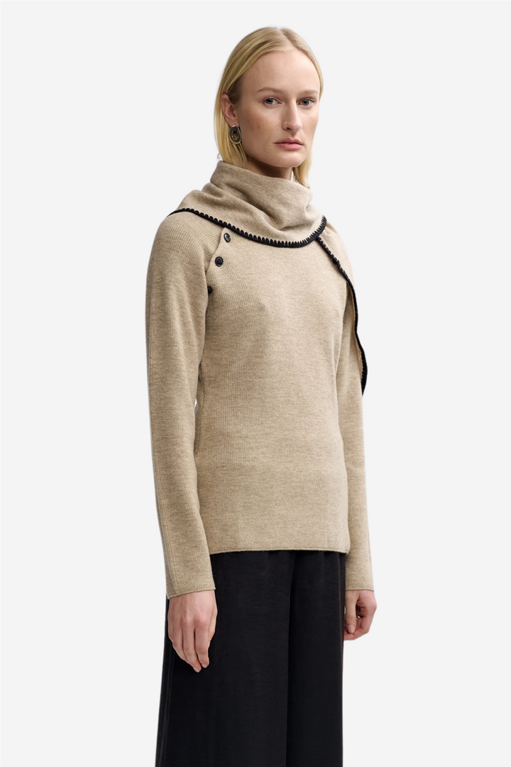 Christian Aks Genser & Cardigan Mary Merino Sweater Desert