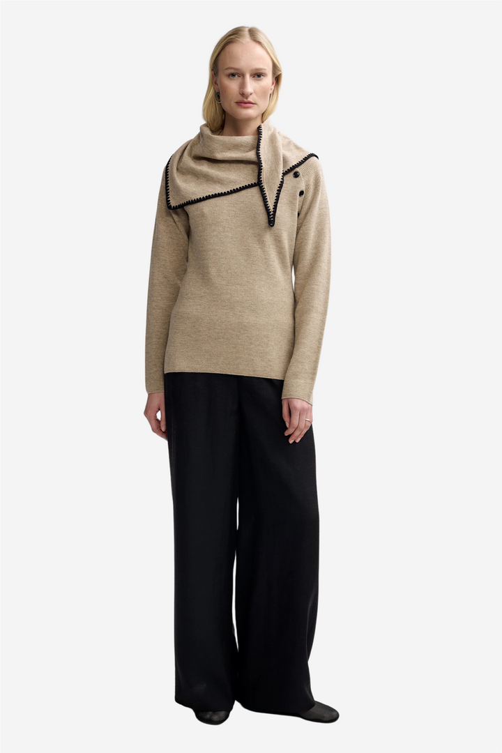 Christian Aks Genser & Cardigan Mary Merino Sweater Desert