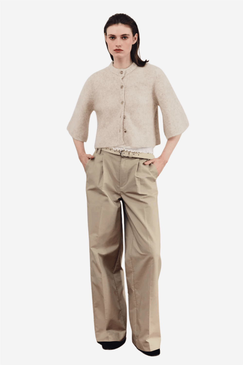Christian Aks Genser & Cardigan Nolita Mohair Cardigan Wheat