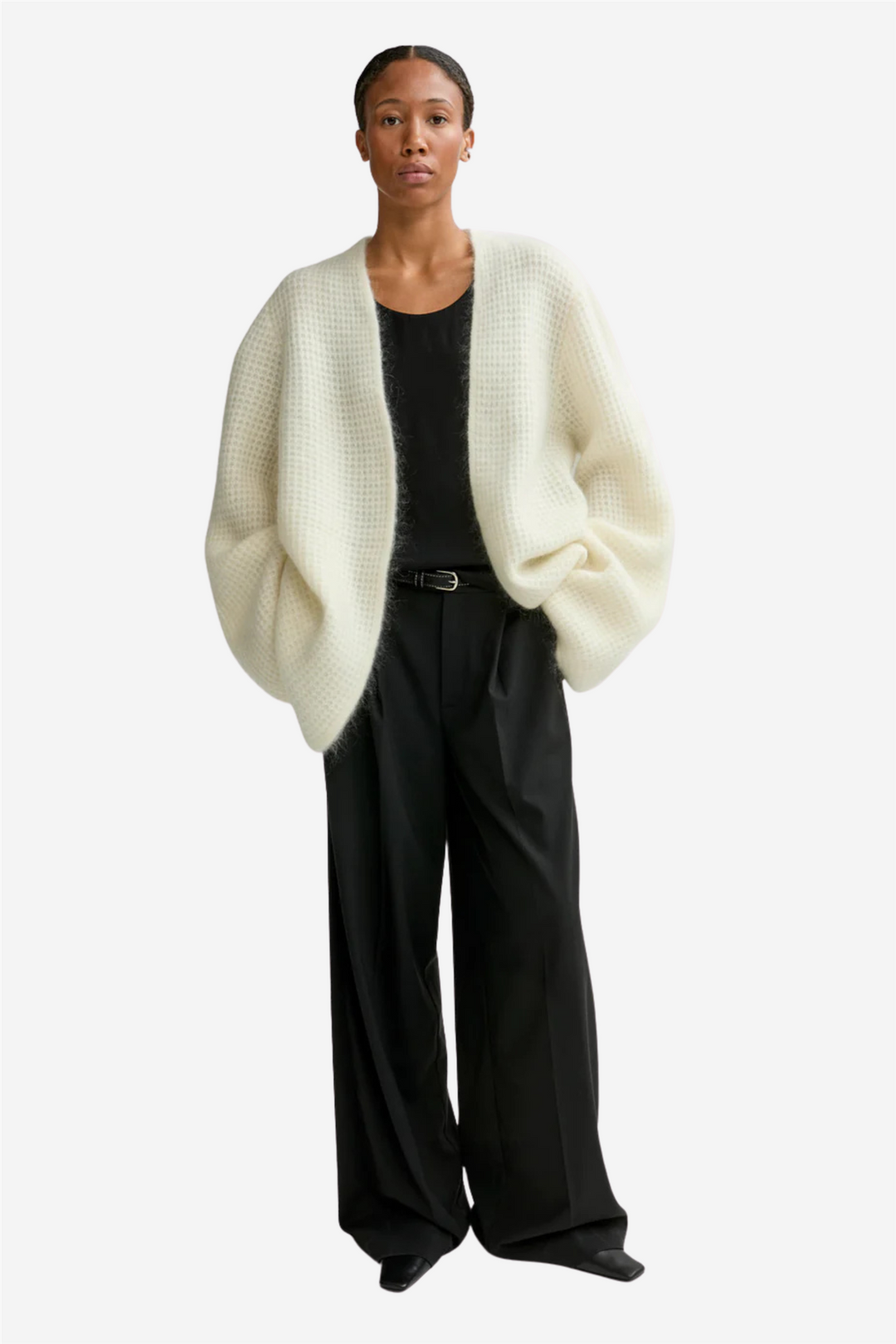 Christian Aks Genser & Cardigan Solange Mohair Cardigan Eggshell
