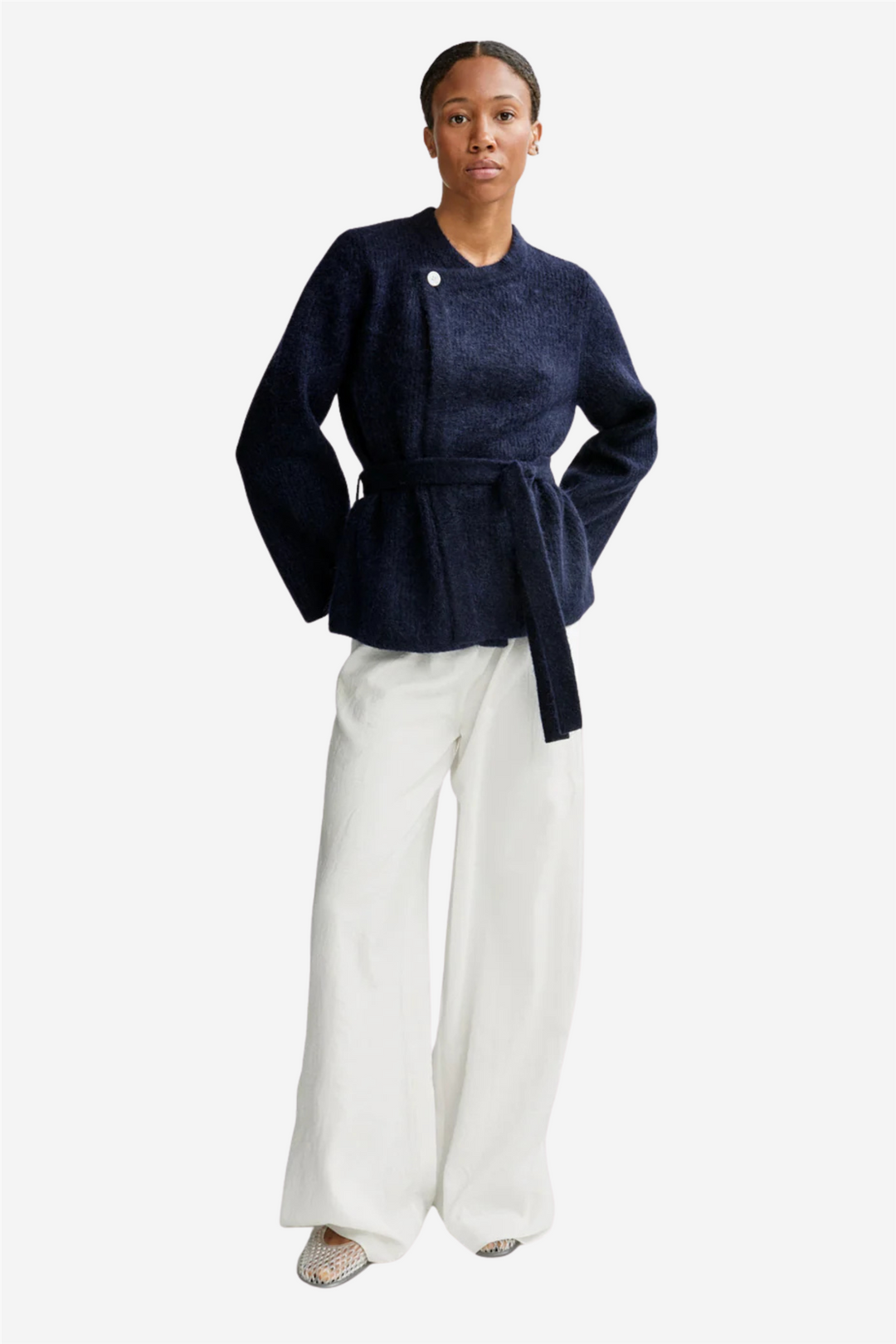 Christian Aks Genser & Cardigan Zira Mohair Cardigan Navy