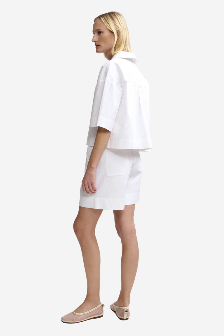 Christian Aks Shorts Lolita Linen Shorts White
