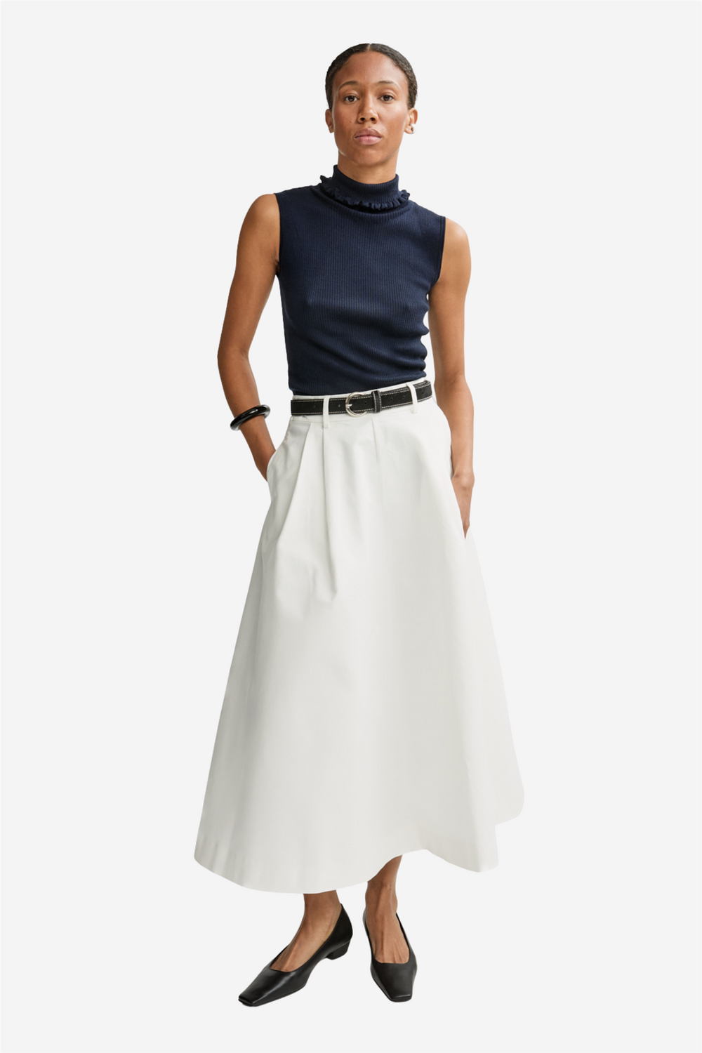 Christian Aks Skjørt Anna Cotton Skirt White
