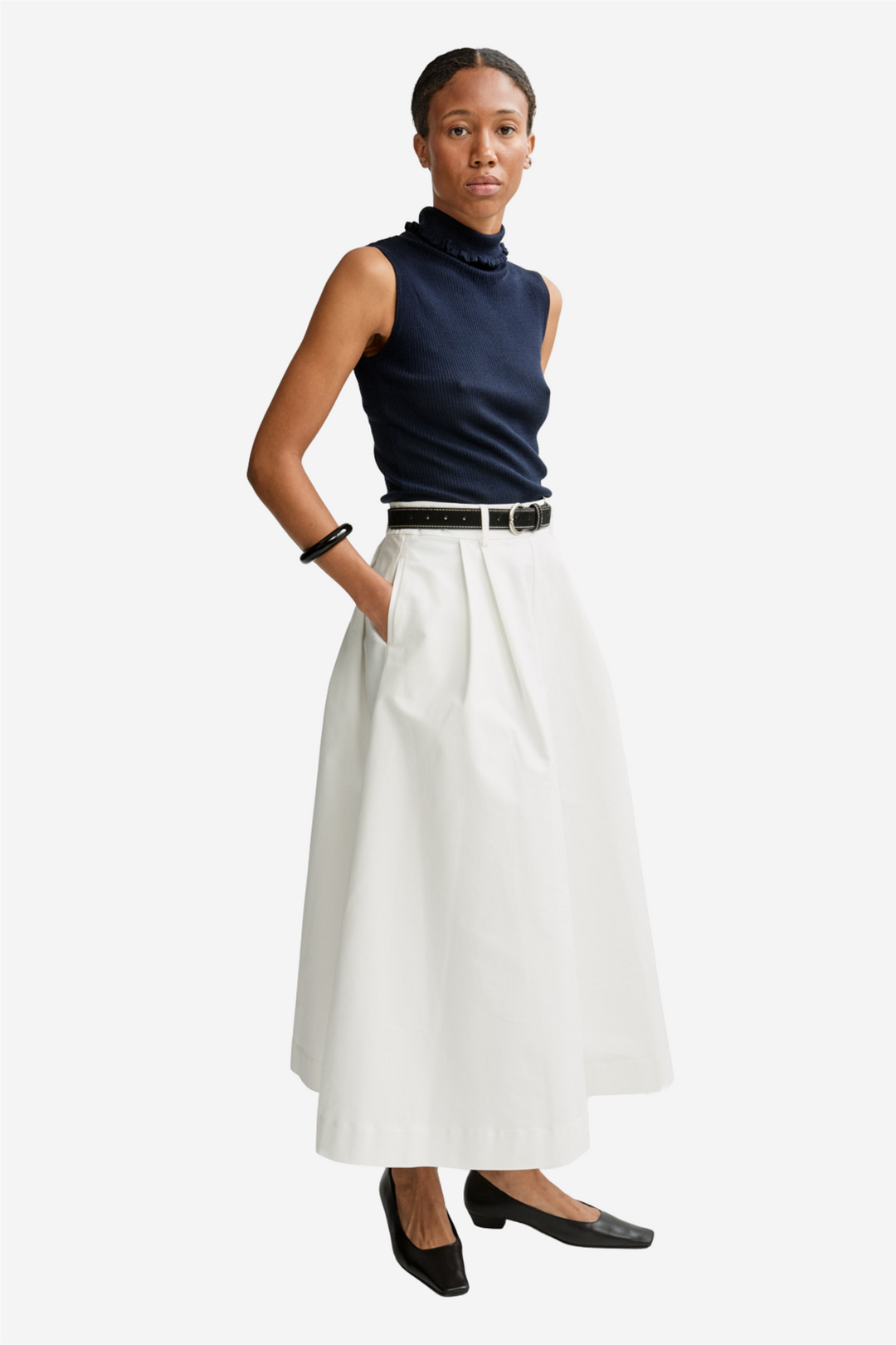 Christian Aks Skjørt Anna Cotton Skirt White