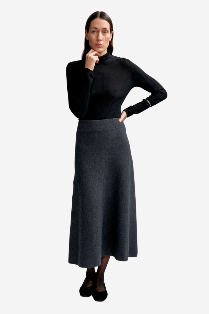 Christian Aks Skjørt Valeria Merino Skirt Charcoal