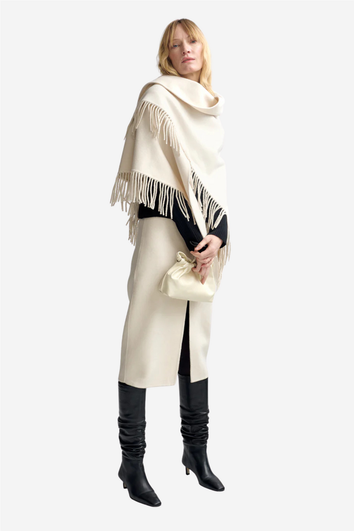 Christian Aks Tilbehør Alba Wool Scarf Eggshell