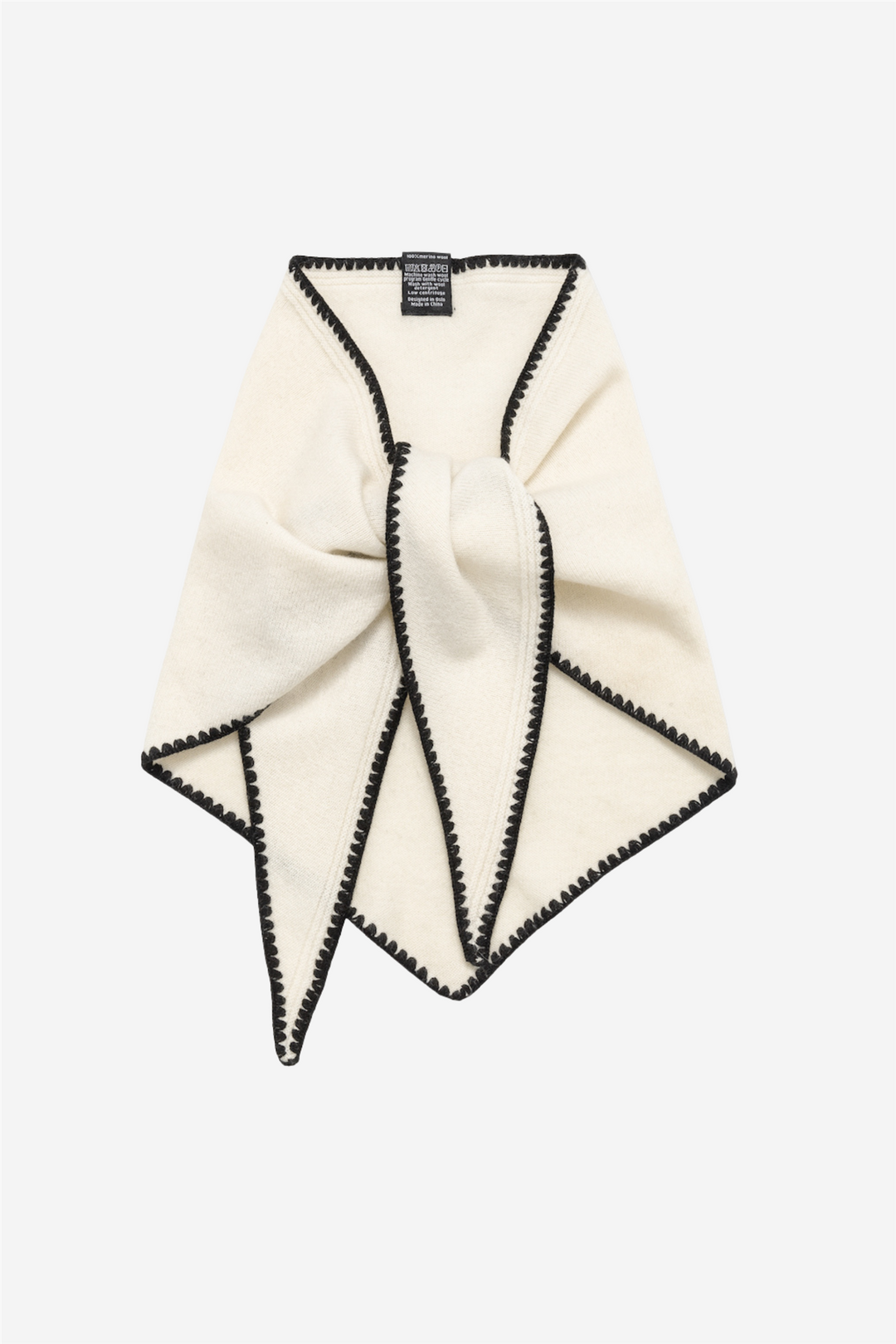 Christian Aks Tilbehør Mina Stitched Merino Scarf Eggshell