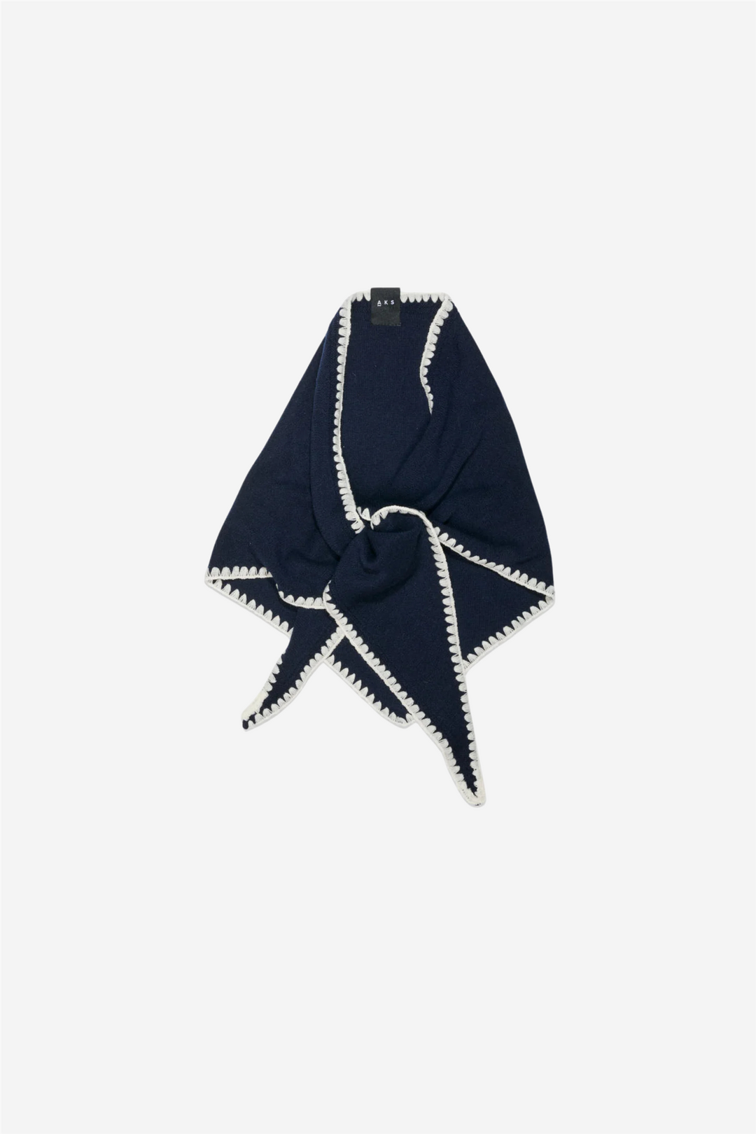 Christian Aks Tilbehør Mina Stitched Merino Scarf Navy