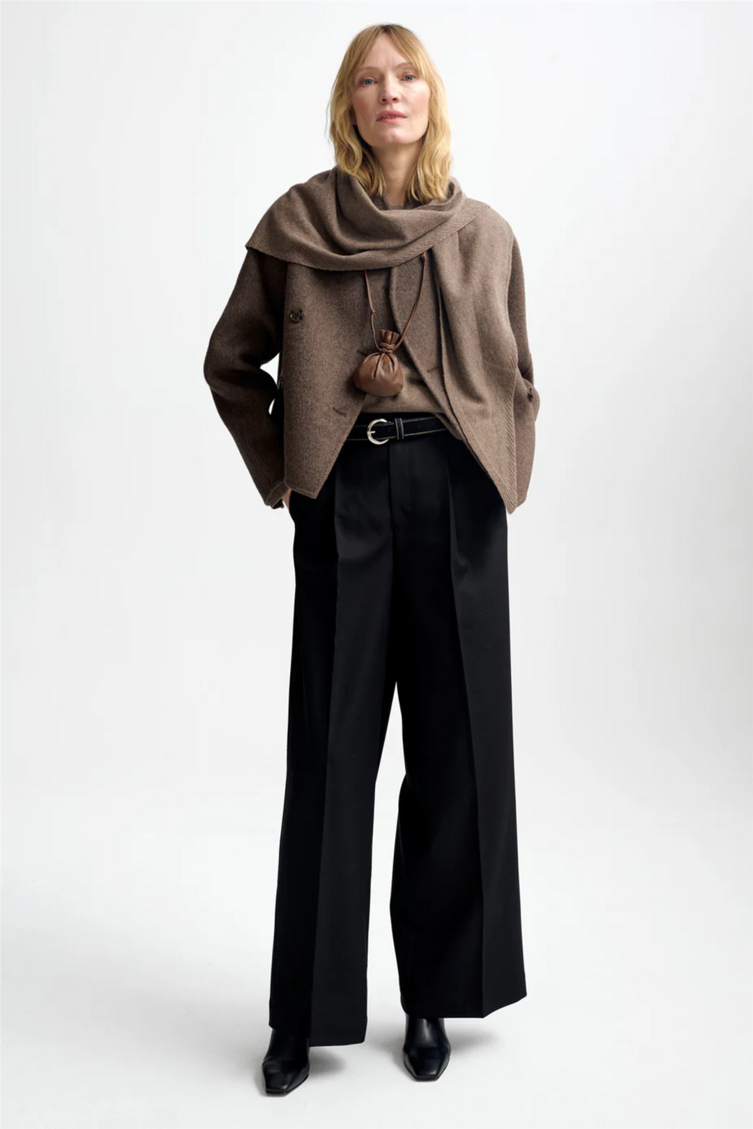 Christian Aks Tilbehør Mira Wool Cash Scarf Cappucino