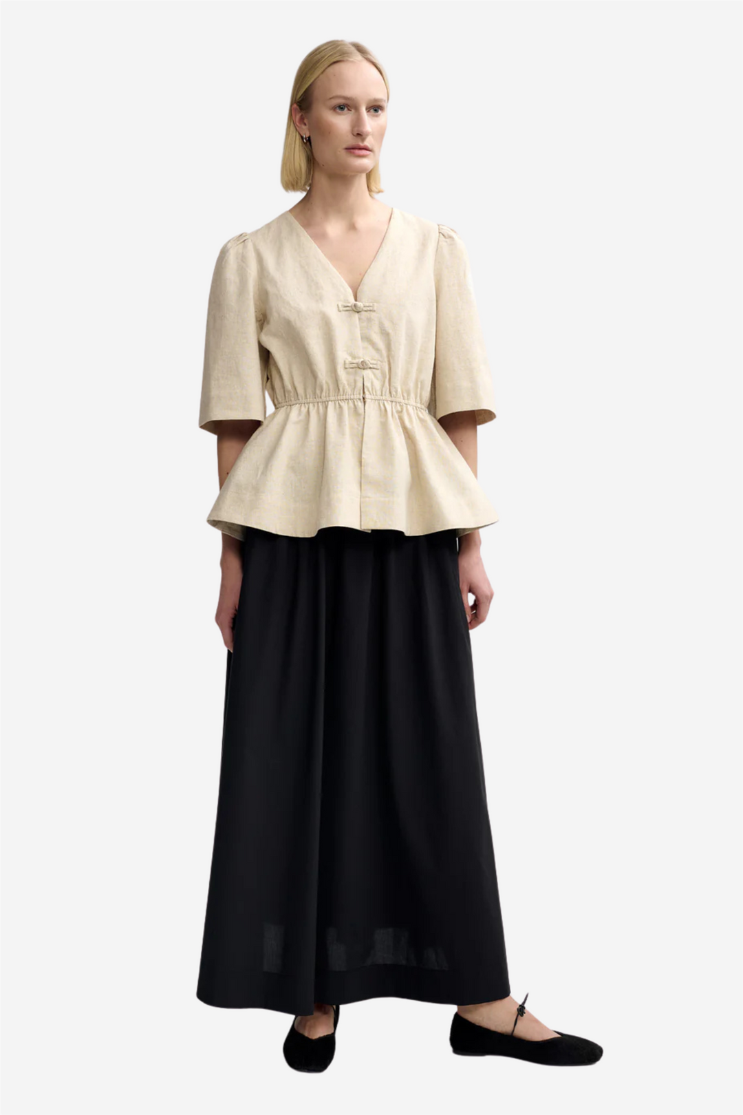 Christian Aks Topper & t-skjorter Monic Linen Top Sand