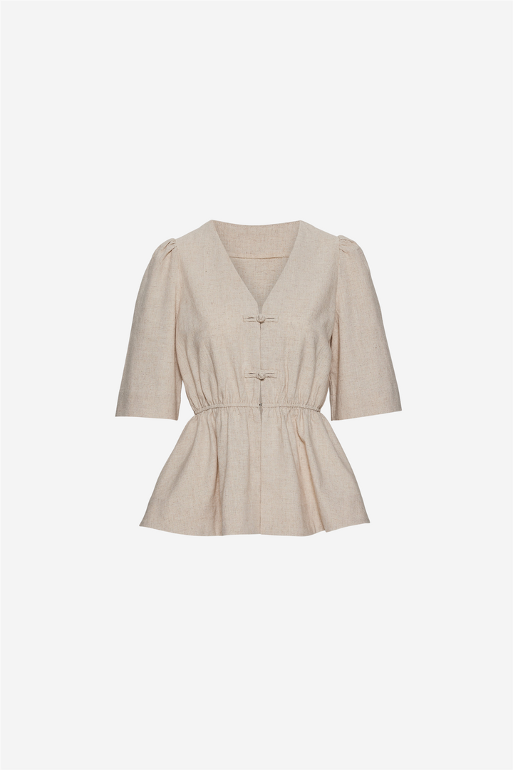 Christian Aks Topper & t-skjorter Monic Linen Top Sand