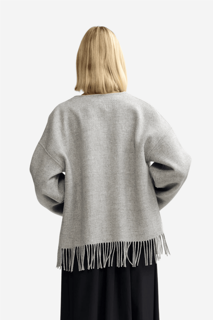 Christian Aks Yttertøy Carla Lambswool Jacket Lt. Grey Mel