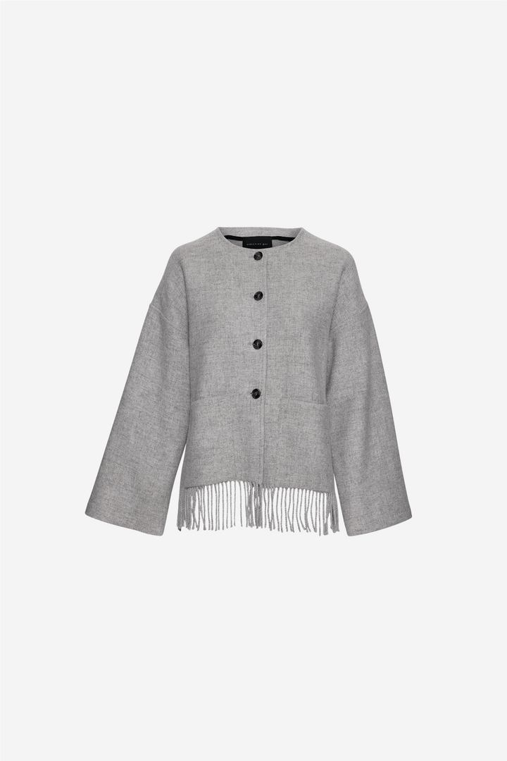 Christian Aks Yttertøy Carla Lambswool Jacket Lt. Grey Mel