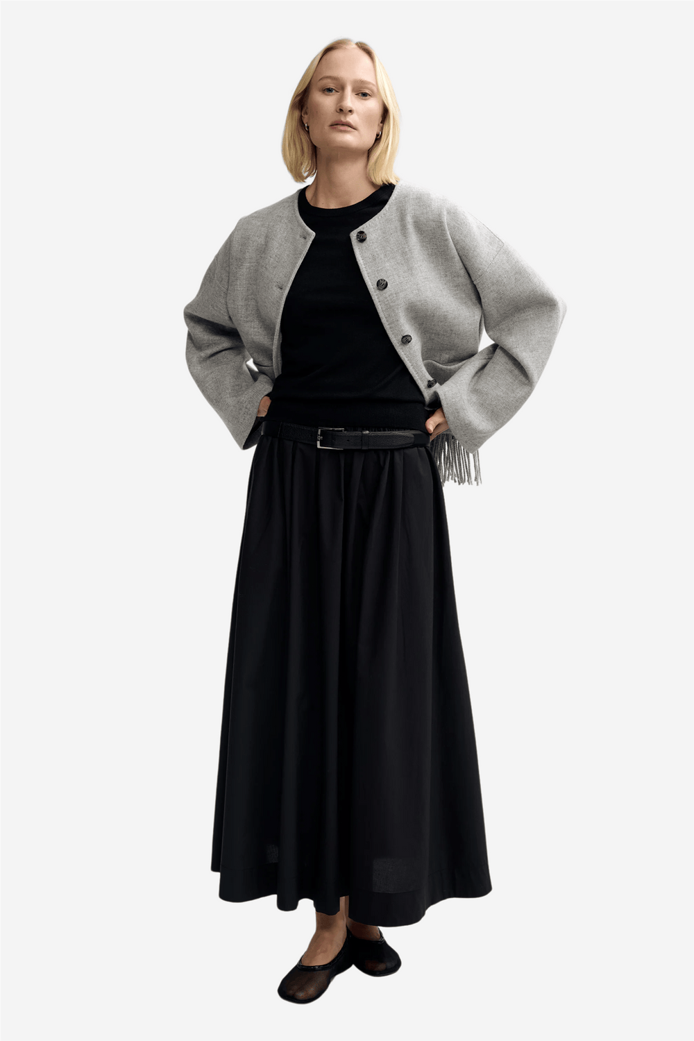 Christian Aks Yttertøy Carla Lambswool Jacket Lt. Grey Mel