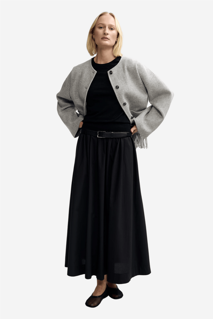 Christian Aks Yttertøy Carla Lambswool Jacket Lt. Grey Mel