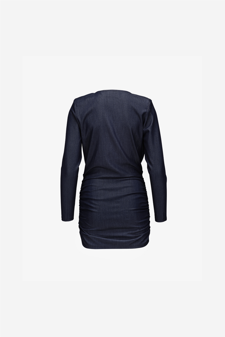Vita & Wanda x Iben Chambray Mini Dress Dark Blue