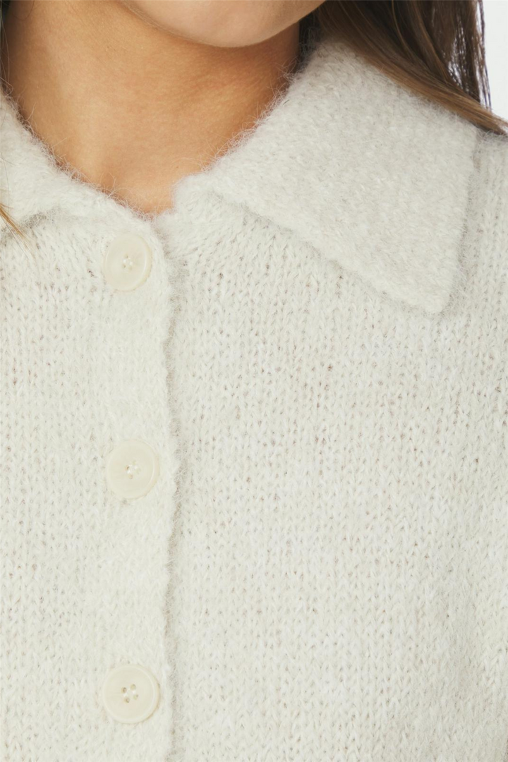 Ramera Fluffy Knit Cardigan Off White