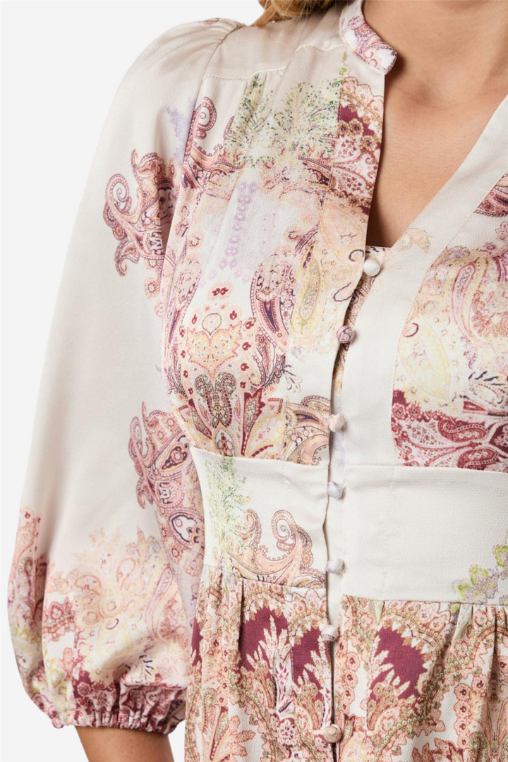 Stellar Artist Paisley Dress Ivory