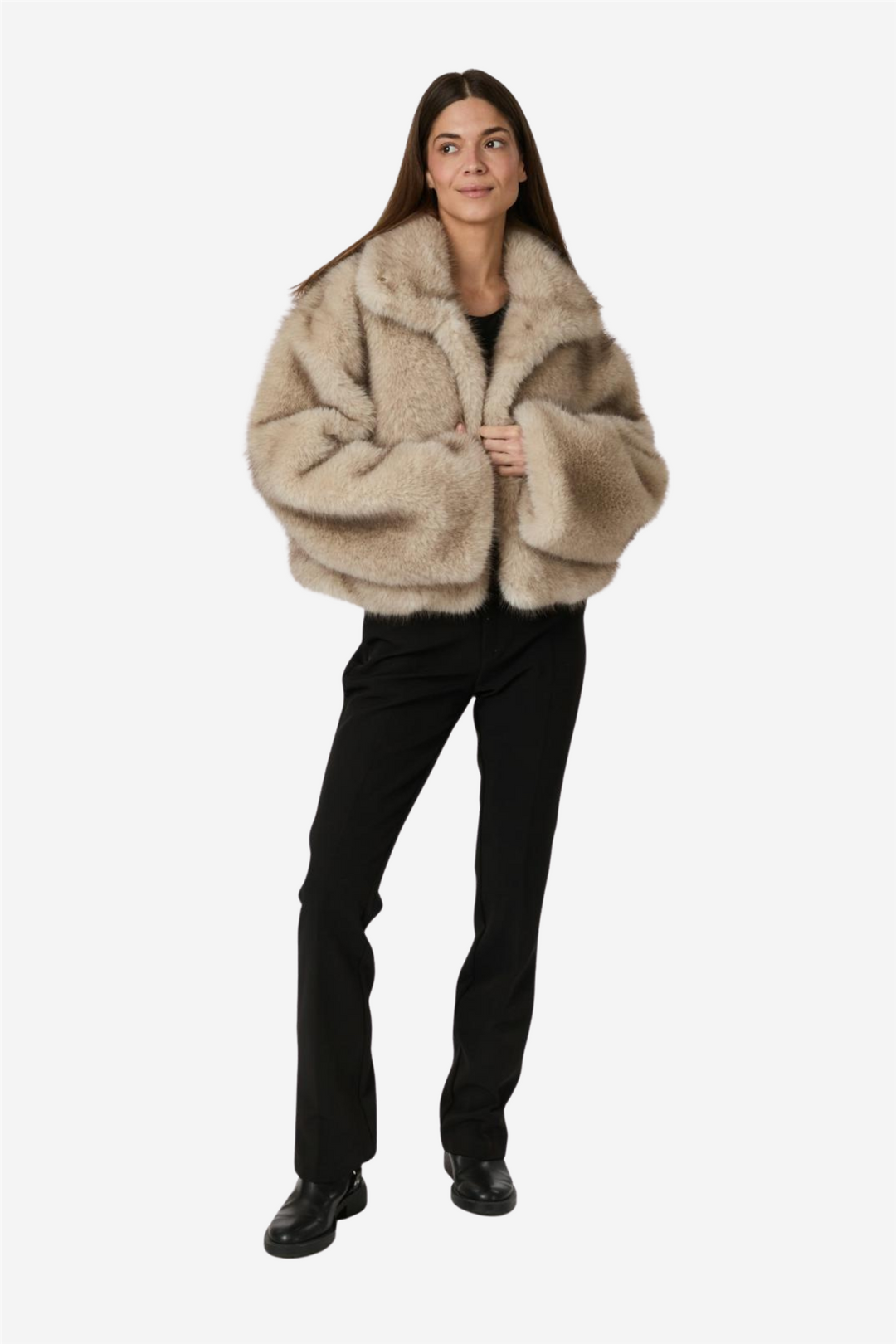 Steff Faux Fur Jacket Beige