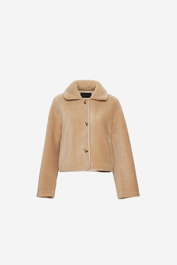 Lula Lamb Fur Jacket Beige